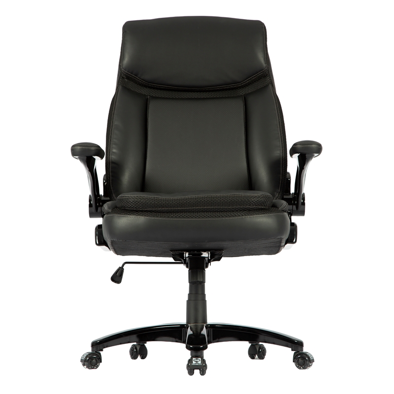 Sealy Denali Black Leather Executive Memory Foam Office Chair