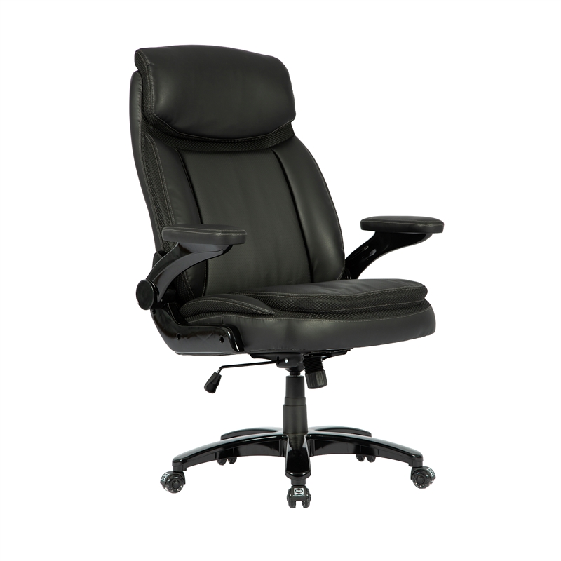 Sealy Denali Black Leather Executive Memory Foam Office Chair