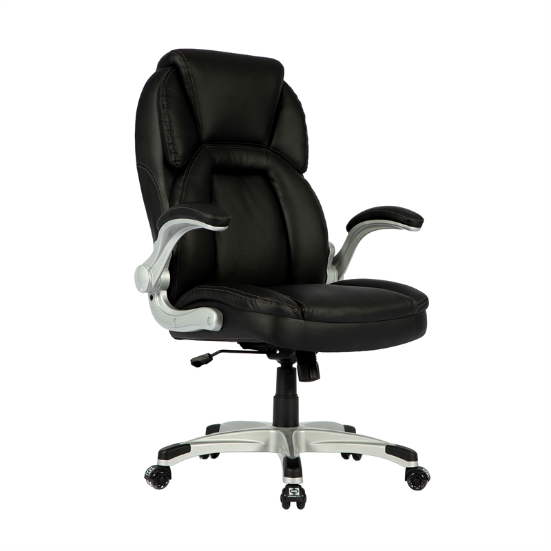 Sealy Stratus Black Leather Executive Memory Foam Office Chair