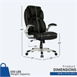 Sealy Stratus Black Leather Executive Memory Foam Office Chair