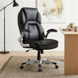 Sealy Stratus Black Leather Executive Memory Foam Office Chair
