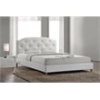 Baxton Studio Canterbury Upholstered Queen Platform Bed in White