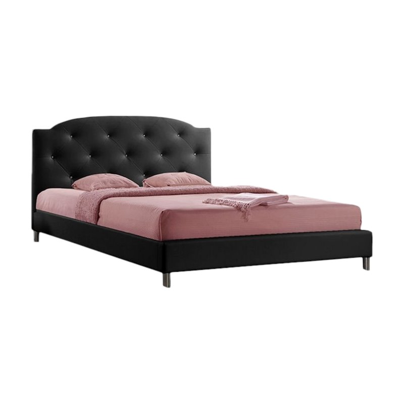 Canterbury Upholstered Queen Platform Bed in Black Cymax Business