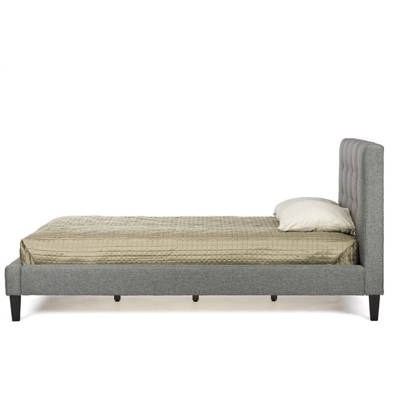 Quincy Upholstered Full Platform Bed in Gray