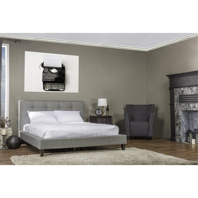  Quincy Upholstered  Full Platform Bed in Gray