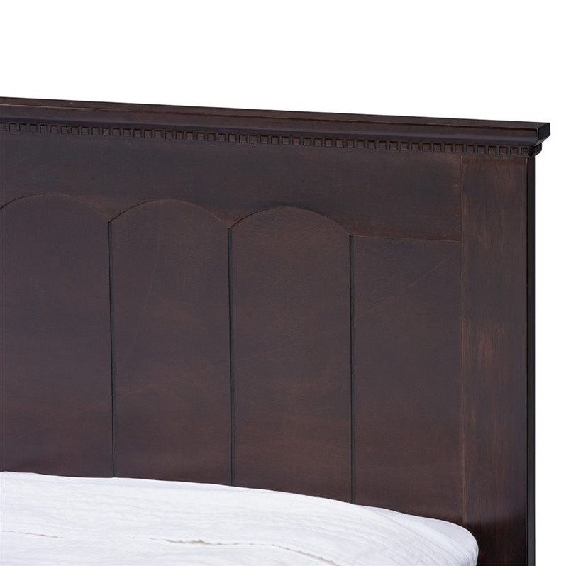 Baxton Studio Schiuma Wood Twin Panel Bed in Cappuccino