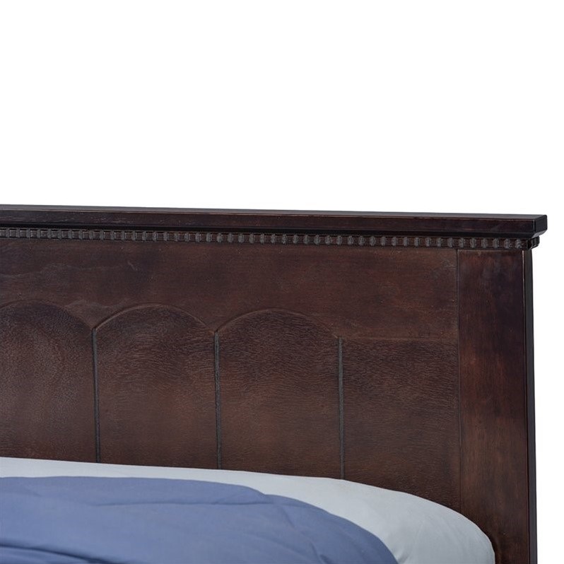 Baxton Studio Schiuma Wood Twin Panel Bed in Cappuccino