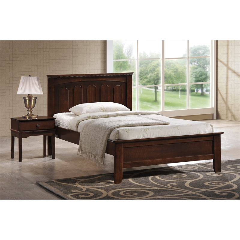Baxton Studio Spuma Wood  Full Panel Bed in Cappuccino
