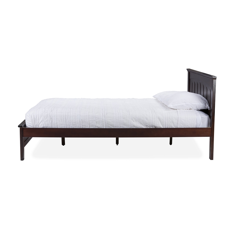 Baxton Studio Spuma Wood  Full Panel Bed in Cappuccino