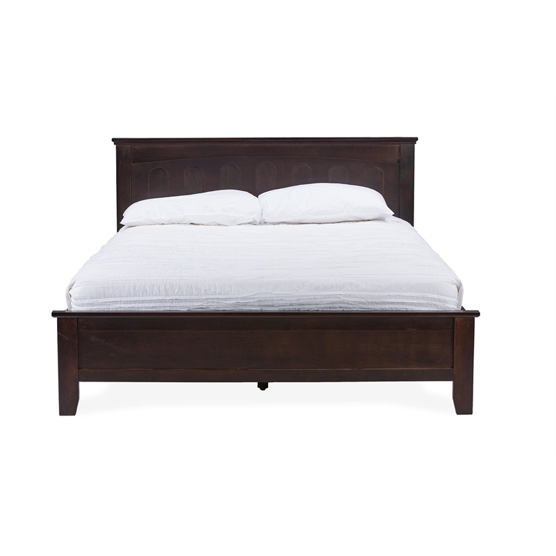 Baxton Studio Spuma Wood Twin Panel Bed in Cappuccino
