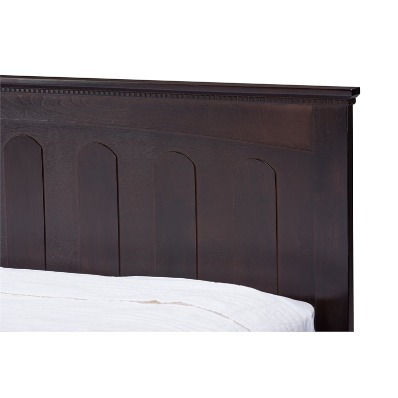 Baxton Studio Spuma Wood Twin Panel Bed in Cappuccino