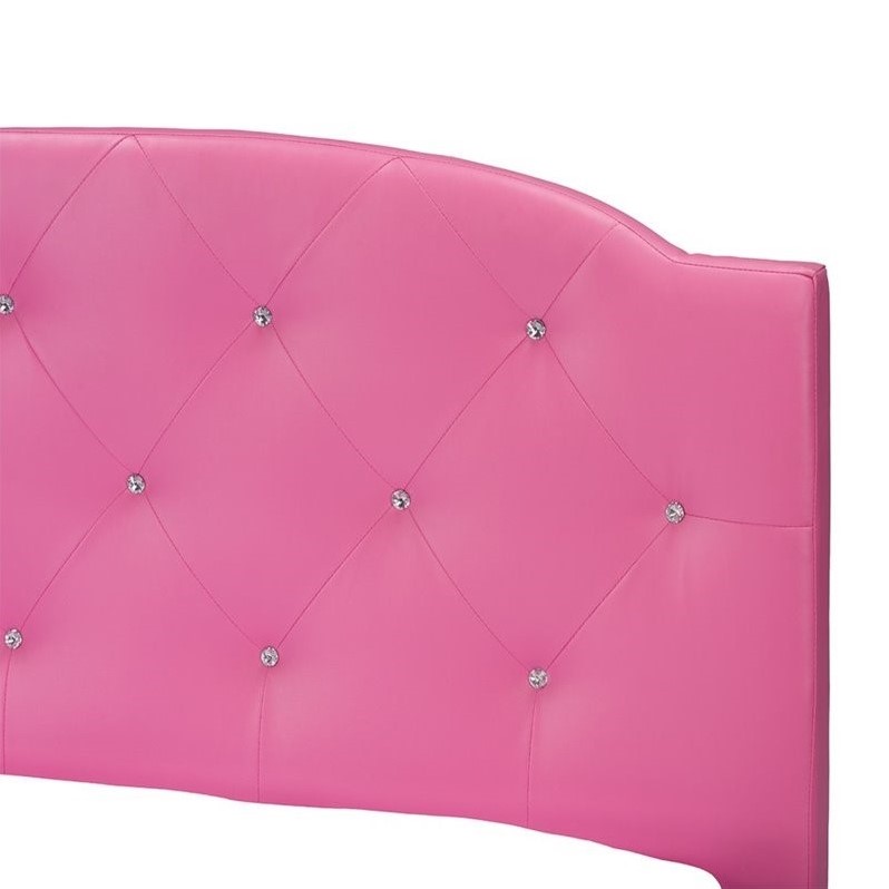 Baxton Studio Canterbury Upholstered Full Platform Bed in Pink