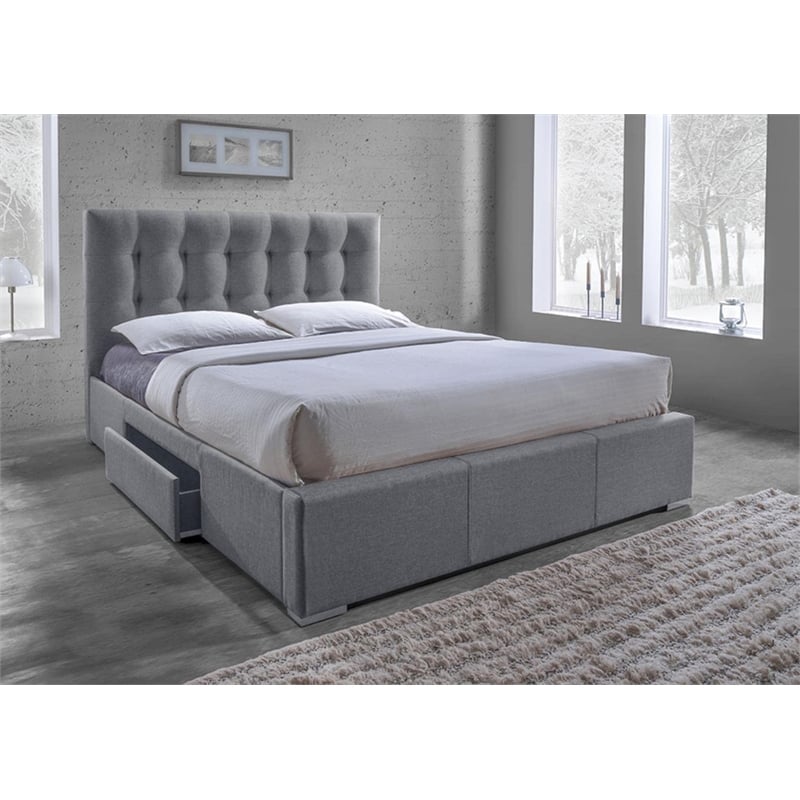 Sarter Upholstered Queen Storage Bed in Gray