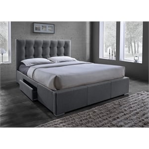 Sarter Upholstered King Storage Bed with Drawers in Gray