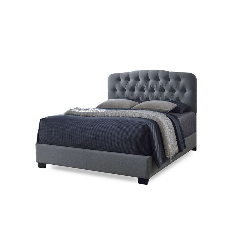 Romeo Upholstered Queen Bed in Gray