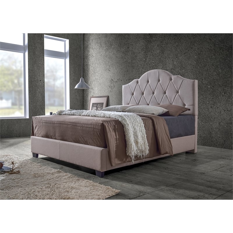 Juliet Upholstered King Bed in Brown