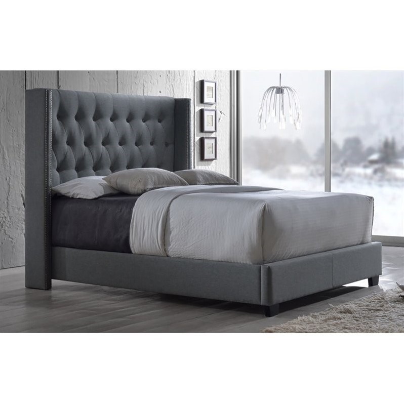 Baxton Studio Katherine Upholstered Full Bed in Gray