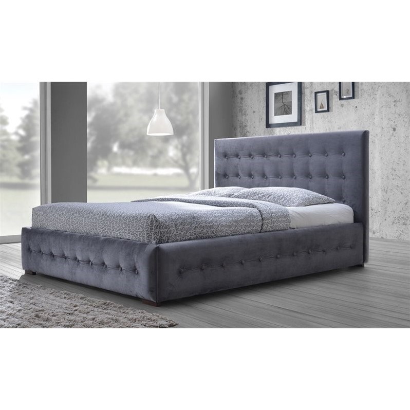 Margaret Upholstered Queen Platform Bed in Gray