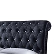 Castello Velvet Upholstered King Sleigh Bed in Black