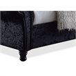 Castello Velvet Upholstered King Sleigh Bed in Black