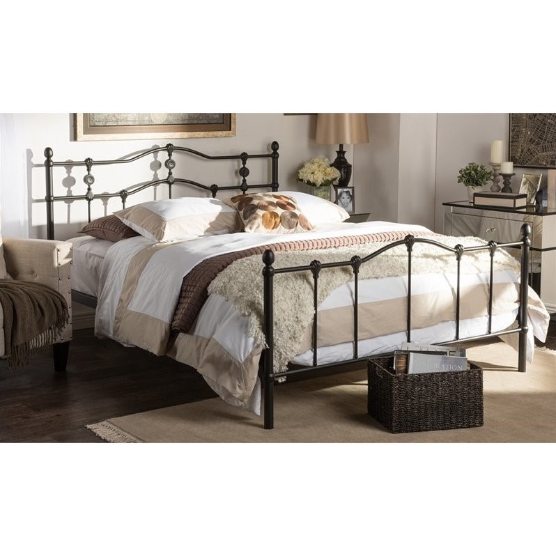 Wendy Metal Queen Spindle Bed in Dark Bronze - TS1010-Black-Queen