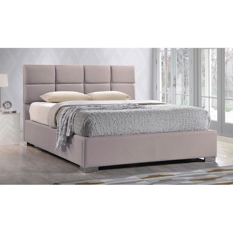 Sophie Upholstered Queen Platform Bed in Beige Cymax Business