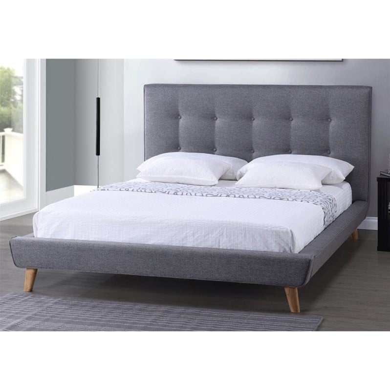 Jonesy Upholstered Full Platform Bed in Gray