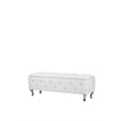 Baxton Studio Seine Contemporary Leather Storage Ottoman in White