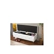 Baxton Studio Seine Contemporary Leather Storage Ottoman in White