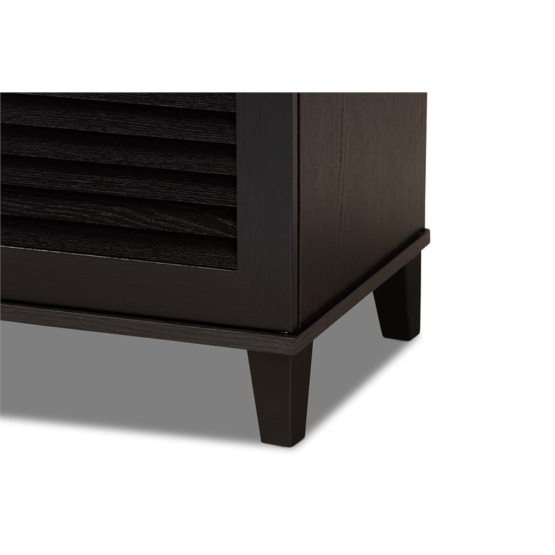 Baxton Studio Warren 5 Shelf Shoe Cabinet in Espresso