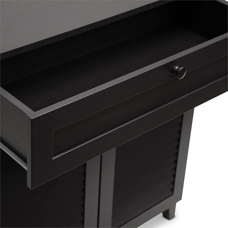 Baxton Studio Calvin 4 Shelf Shoe Storage Cabinet in Espresso