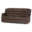 Baxton Studio Hollace Microsuede Reclining Sofa in Taupe