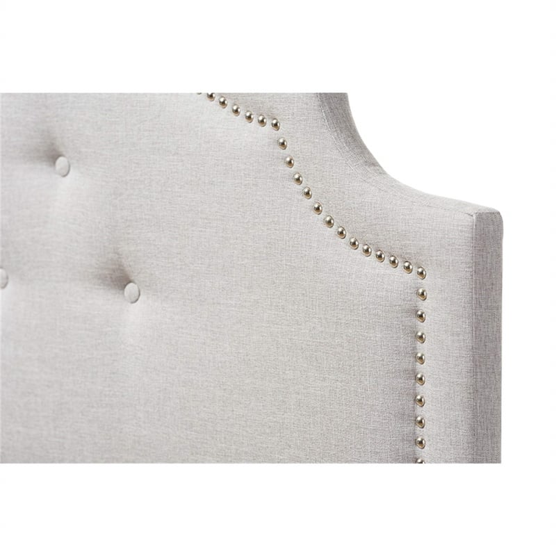 Cora Upholstered Queen Headboard in Grayish Beige