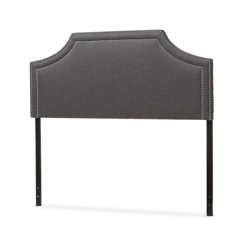 Avignon Upholstered Queen Headboard in Dark Gray