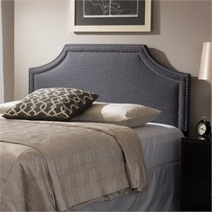 Avignon Upholstered Queen Headboard in Dark Gray