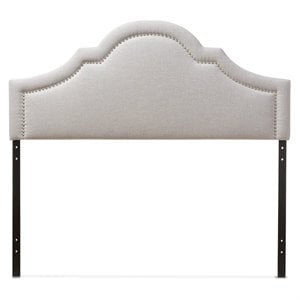 Rita Upholstered Queen Headboard in Grayish Beige