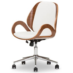 watson office chair in white and walnut
