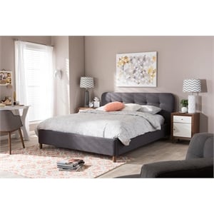 Germaine King Platform Bed in Dark Gray