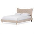 Hannah Queen Platform Bed in Beige