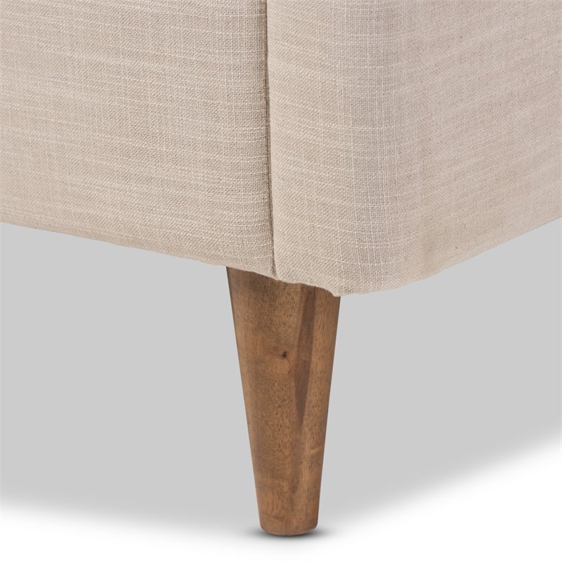 Hannah Queen Platform Bed in Beige
