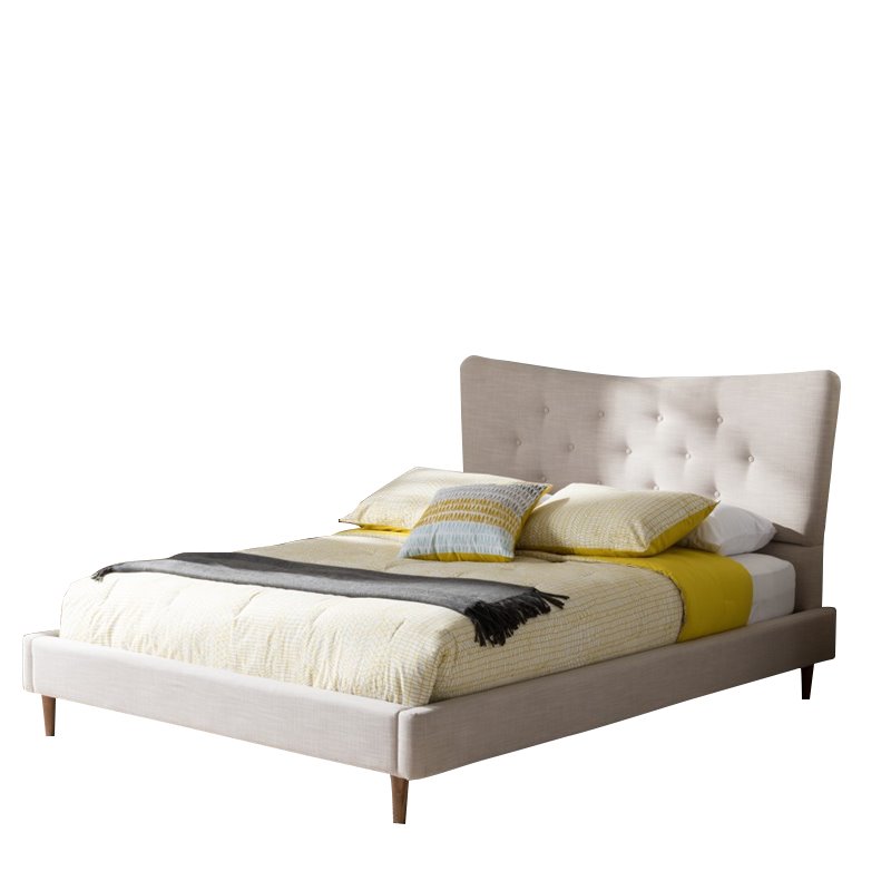 Hannah Queen Platform Bed in Beige