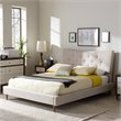 Hannah Queen Platform Bed in Beige