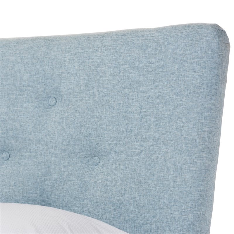 Hannah Queen Platform Bed in Light Blue
