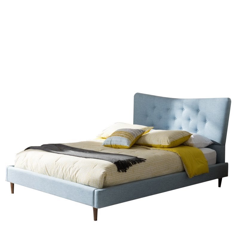 Hannah King Platform Bed in Light Blue