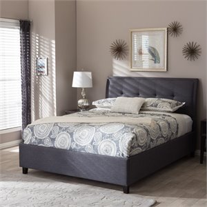 Lea Queen Platform Bed in Dark Gray