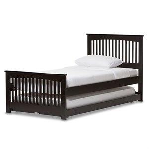 Hevea Twin Platform Bed in Dark Brown