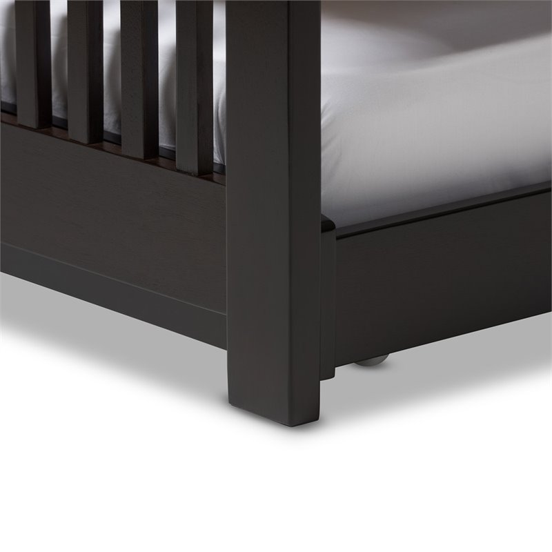 Hevea Twin Platform Bed in Dark Brown