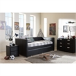 Frank Faux Leather Twin Daybed in Black