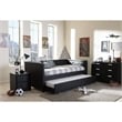 Frank Faux Leather Twin Daybed in Black