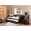 Baxton Studio London Faux Leather Twin Daybed with Trundle in Brown